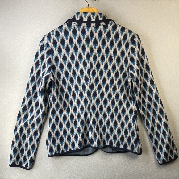 Pendleton Blazer Women's Medium Grandma Core Cotton Jacket‎ Argyle Diamond Blue - Picture 10 of 13